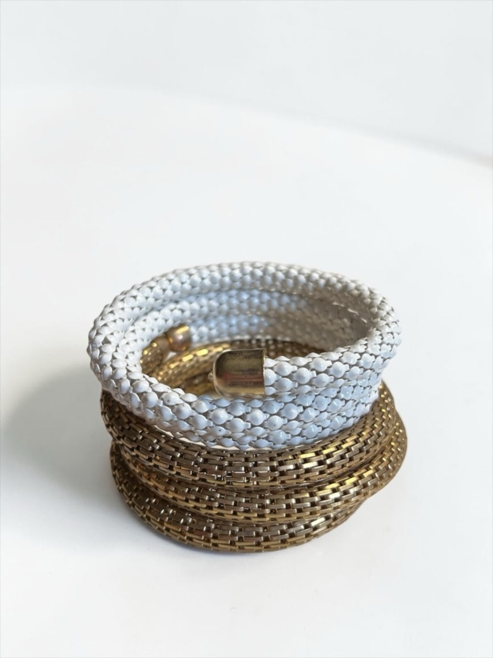 🍭5 for $20🍭 Gold Tone White Metal Wrap Bracelet CC